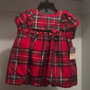 Red plaid occasion dress. 24 months